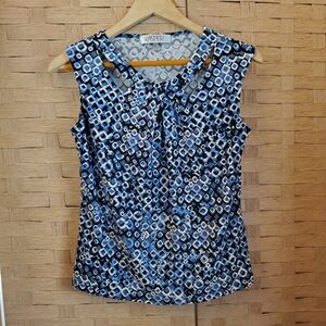 Kasper Size XS Blouse Sleeveless Blue